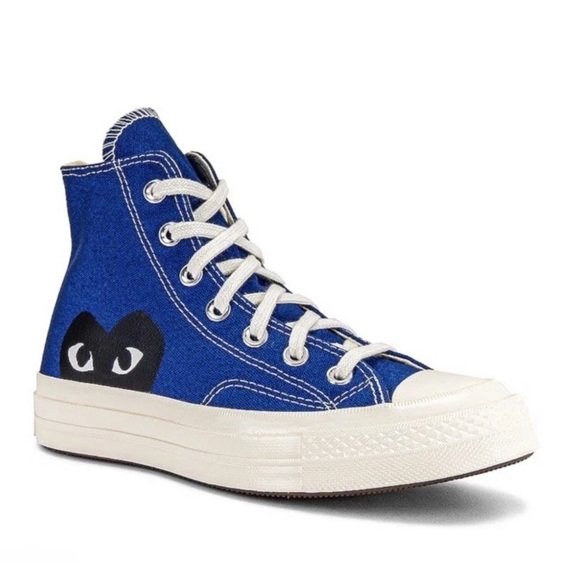 COMME DES GARCONS PLAY Converse  Chuck Taylor High Top Sneakers Sz 8 Women’s - Picture 2 of 9